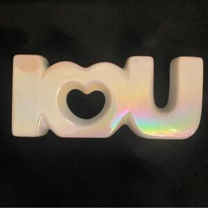 Iridescent Ceramic 'I Love You' Valentine’s Day Holiday Home Office Decor-New